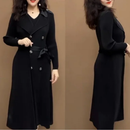 Conjunto Brunele Vestido + Casaco Longo Elegância e Sofisticação