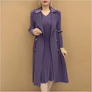 Conjunto Brunele Vestido + Casaco Longo Elegância e Sofisticação