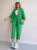 Conjunto Elisa Calça + Camisa Manga Longa / Perfeito para Qualquer Momento